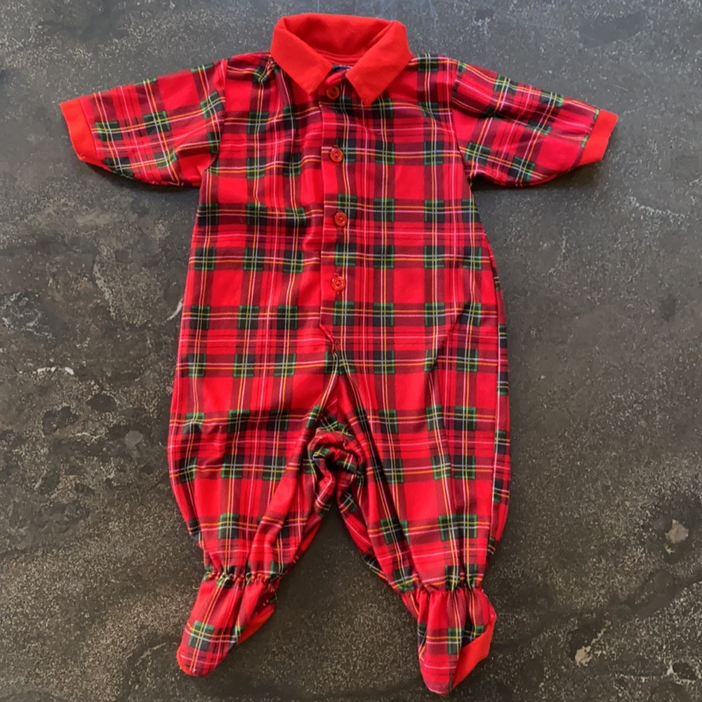 Tom & Jerry Plaid Onesie Romper & Hat - 3 months - Picture 2 of 5